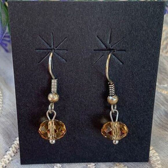 SET Vintage Art Glass, Crystal & Seed Bead Necklace & Earrings - Picture 4 of 9